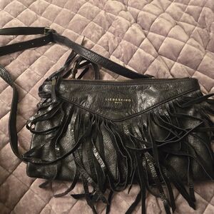 Liebeskind Black Fringe Leather Bag